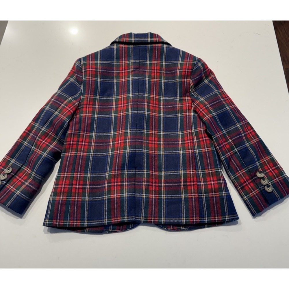 Janie and Jack Boys Tartan Plaid Blazer 100% Wool Lined Size 2T Holiday Preppy - Picture 3 of 7